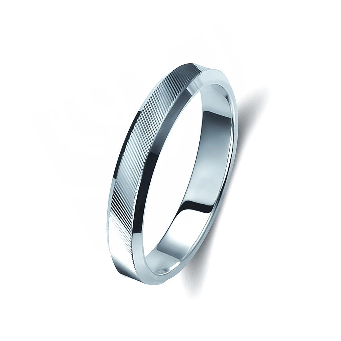 Ζευγάρι βέρες λευκόχρυσες 18 καρατίων. Σχέδιο 023b-ba