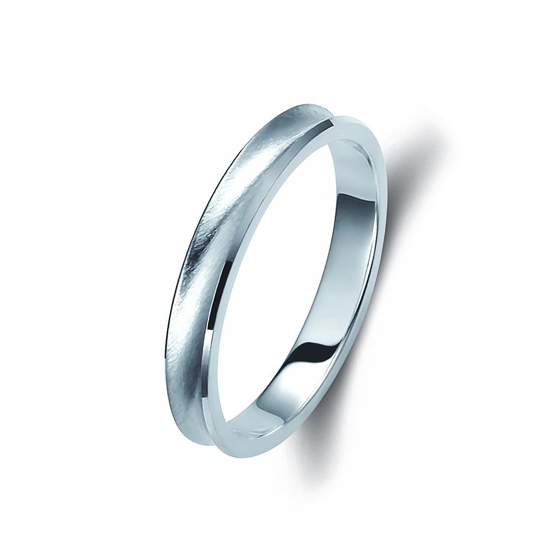 Ζευγάρι βέρες λευκόχρυσες 14 καρατίων. Σχέδιο 305b-ba