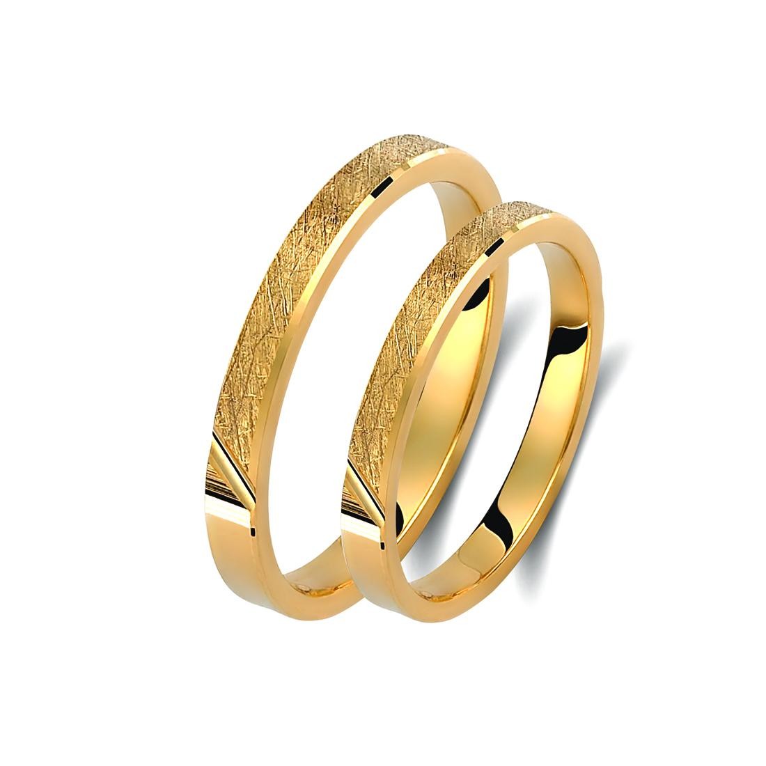 Ζευγάρι βέρες χρυσές 14 καρατίων. Σχέδιο 375c-ca 