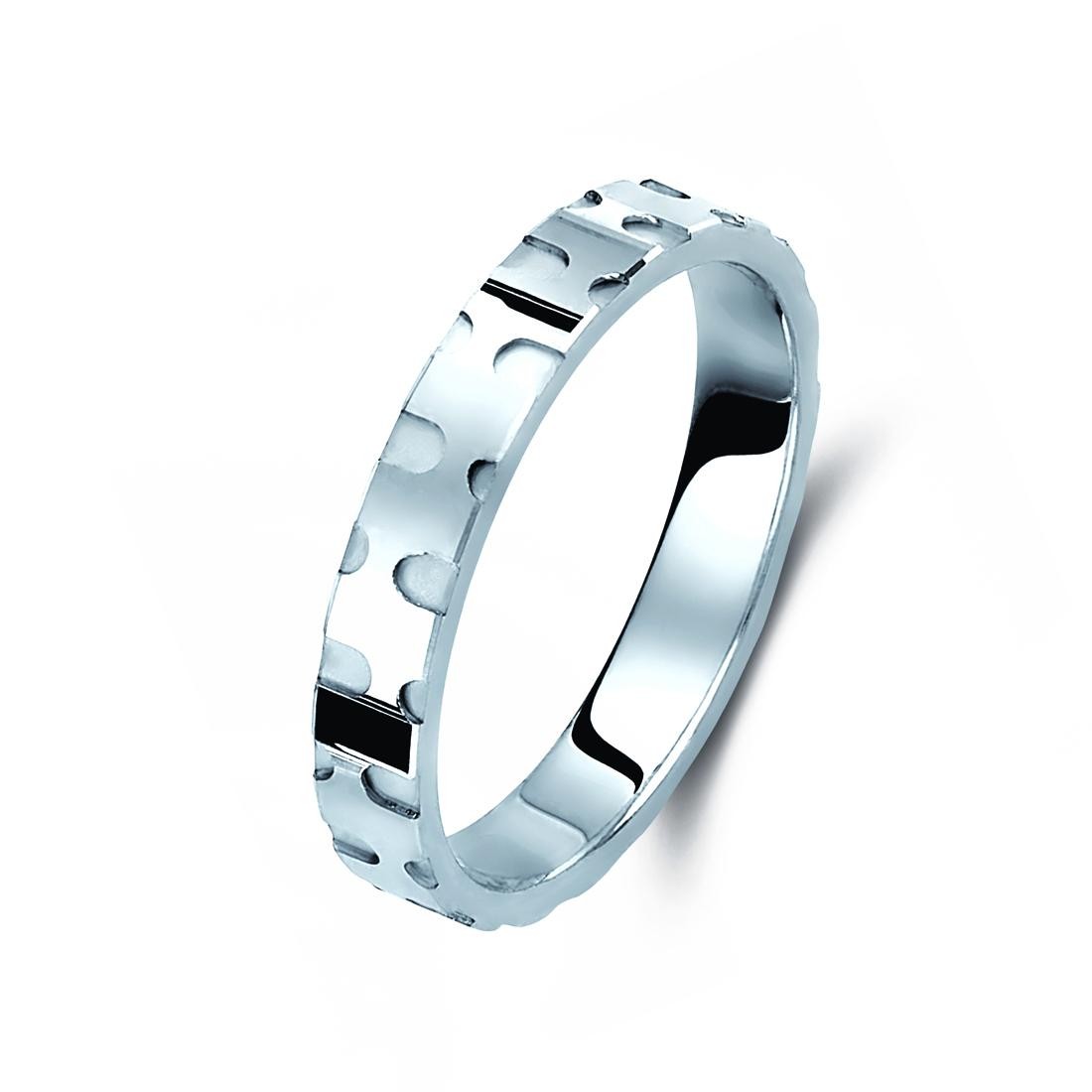 Ζευγάρι βέρες λευκόχρυσες 14 καρατίων. Σχέδιο 391b-ba 