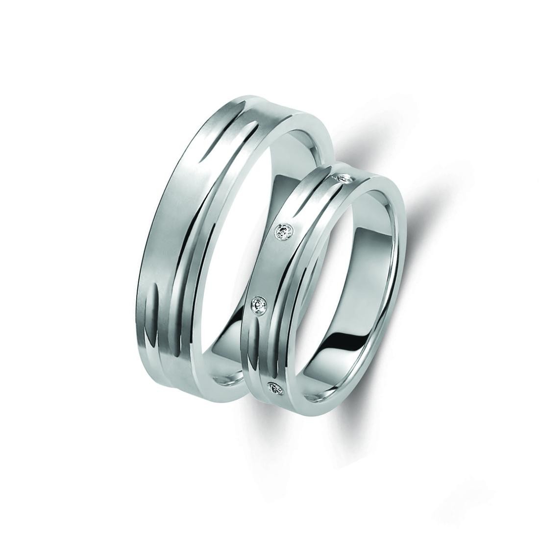 Ζευγάρι βέρες ροζ χρυσό 14 καρατίων, η γυναικεία με διαμάντι. Σχέδιο 293b-ba