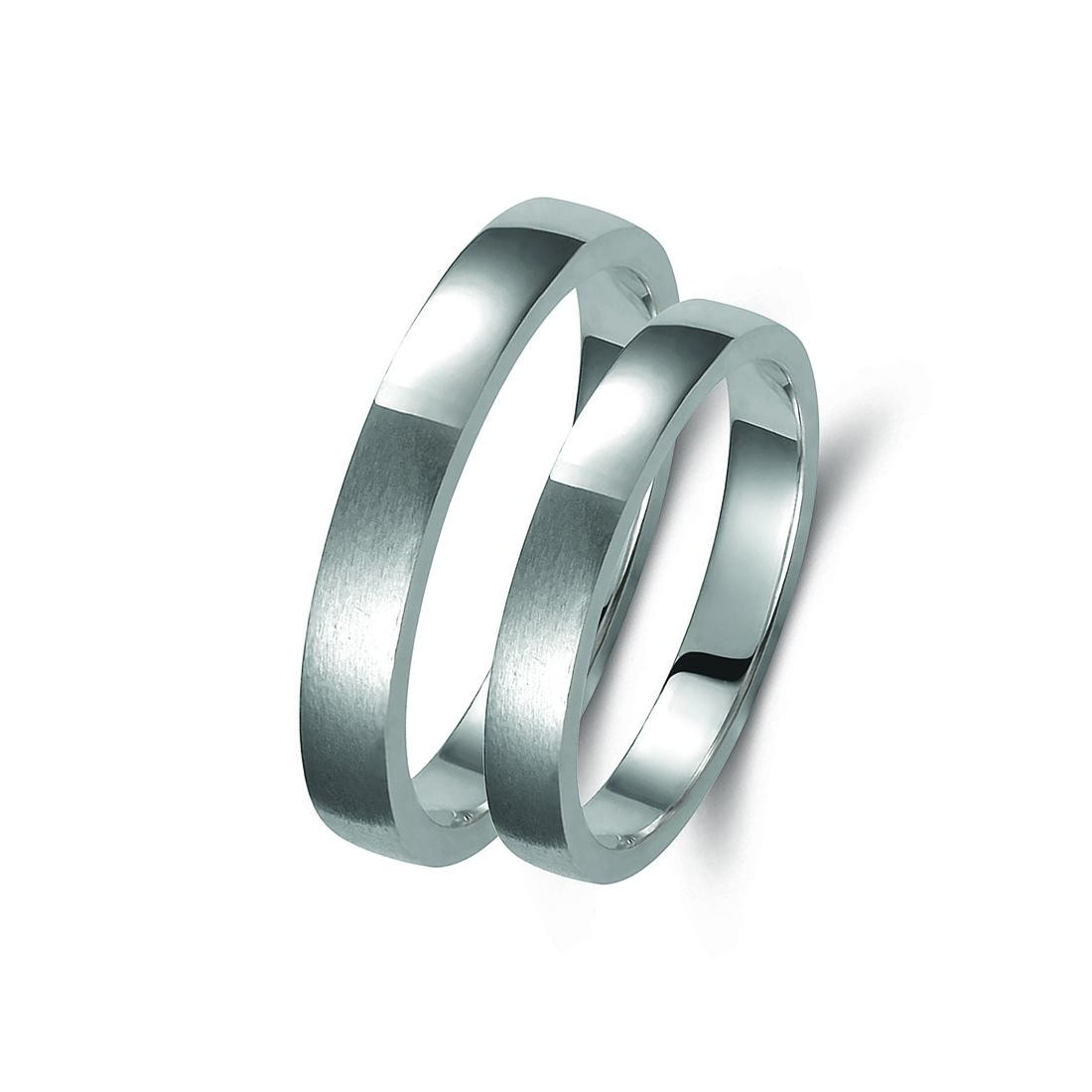 Ζευγάρι βέρες λευκόχρυσες 14 καρατίων. Σχέδιο 359b-ba