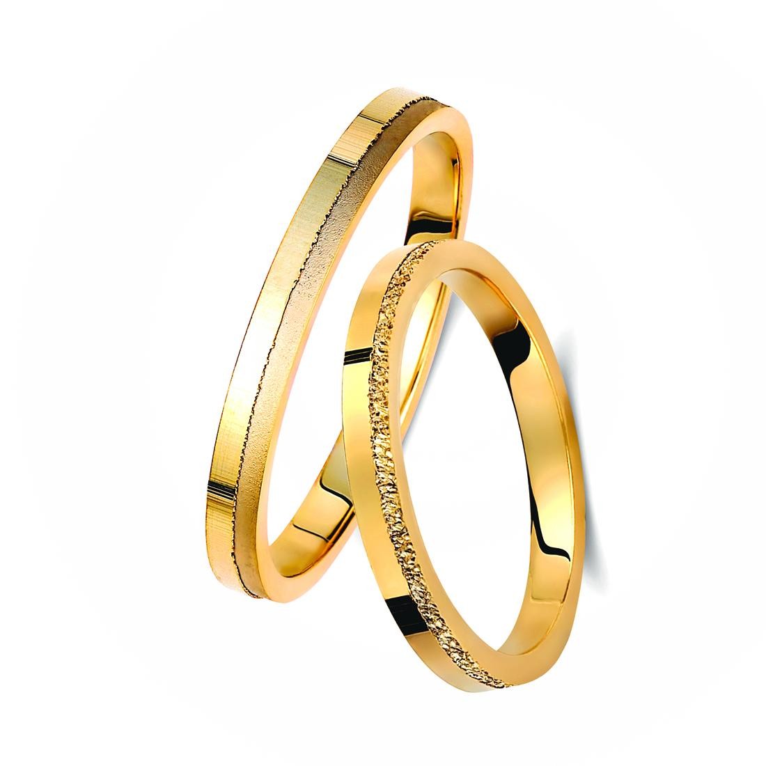 Ζευγάρι βέρες χρυσές 14 καρατίων.Σχέδιο 417c-ca