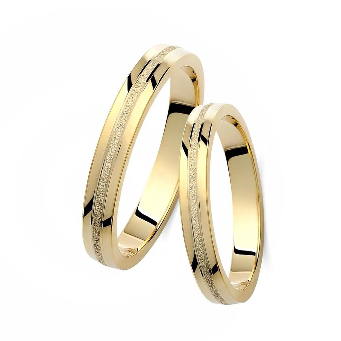 Ζευγάρι βέρες χρυσές 14 καρατίων. Σχέδιο 446c-ca