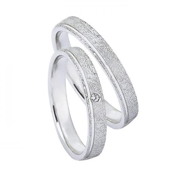 Ζευγάρι βέρες Dekagold, λευκόχρυσες 14 καρατίων. Σχέδιο 226-f3650