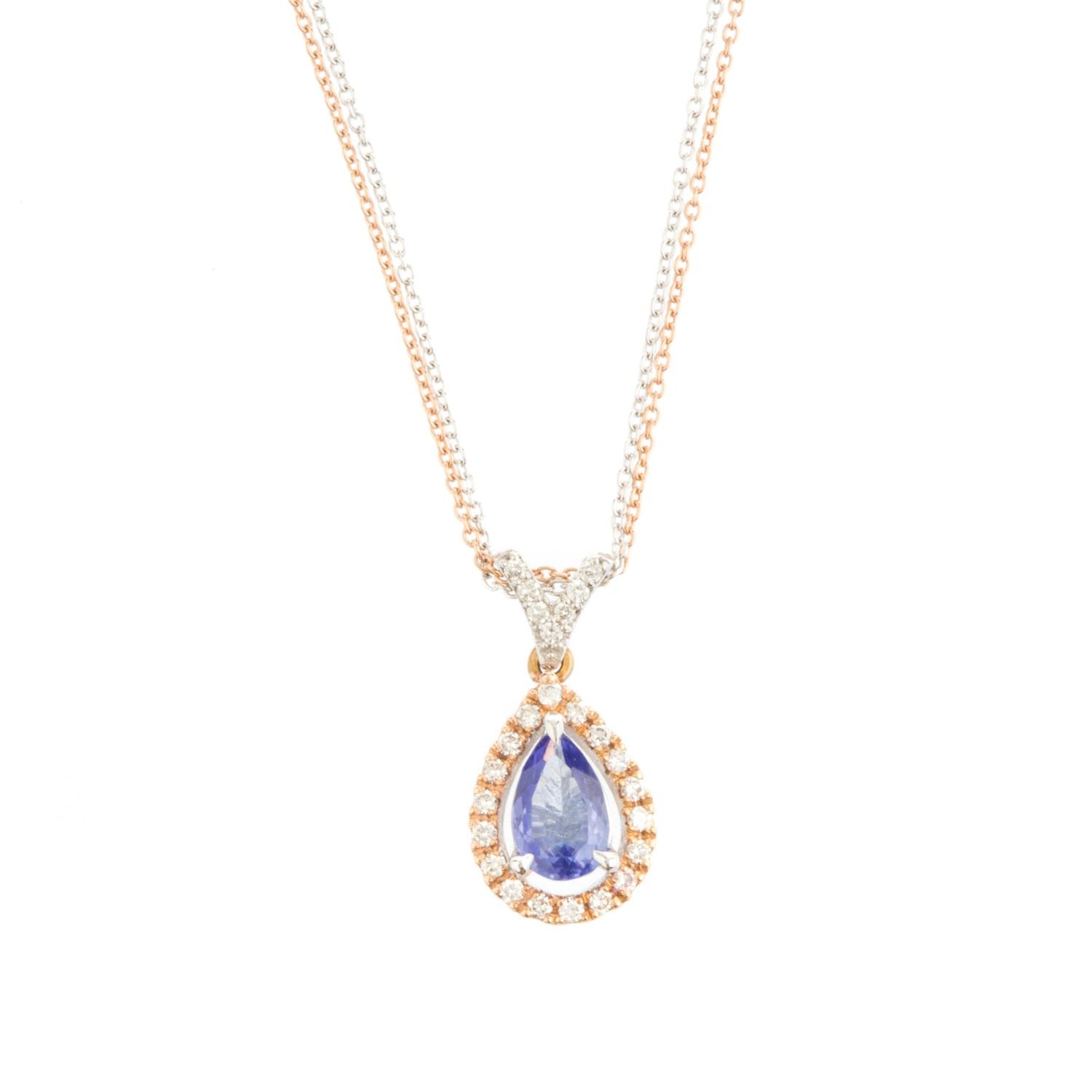 Κρεμαστό ροζέτα με tanzanite