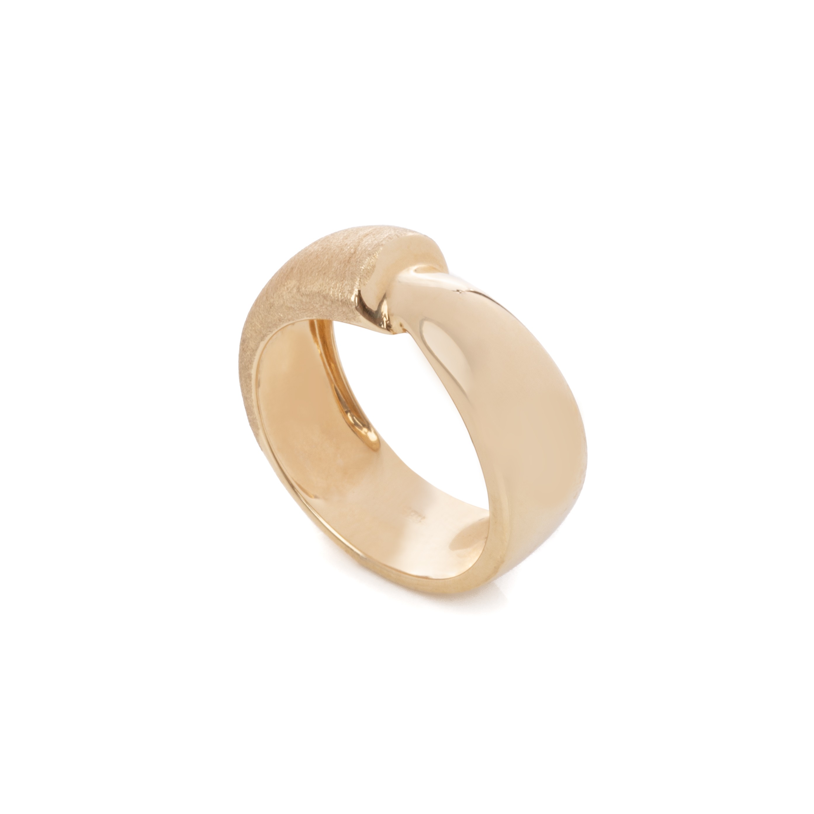 Δαχτυλίδι χρυσό k14 ματ και γυαλιστερό