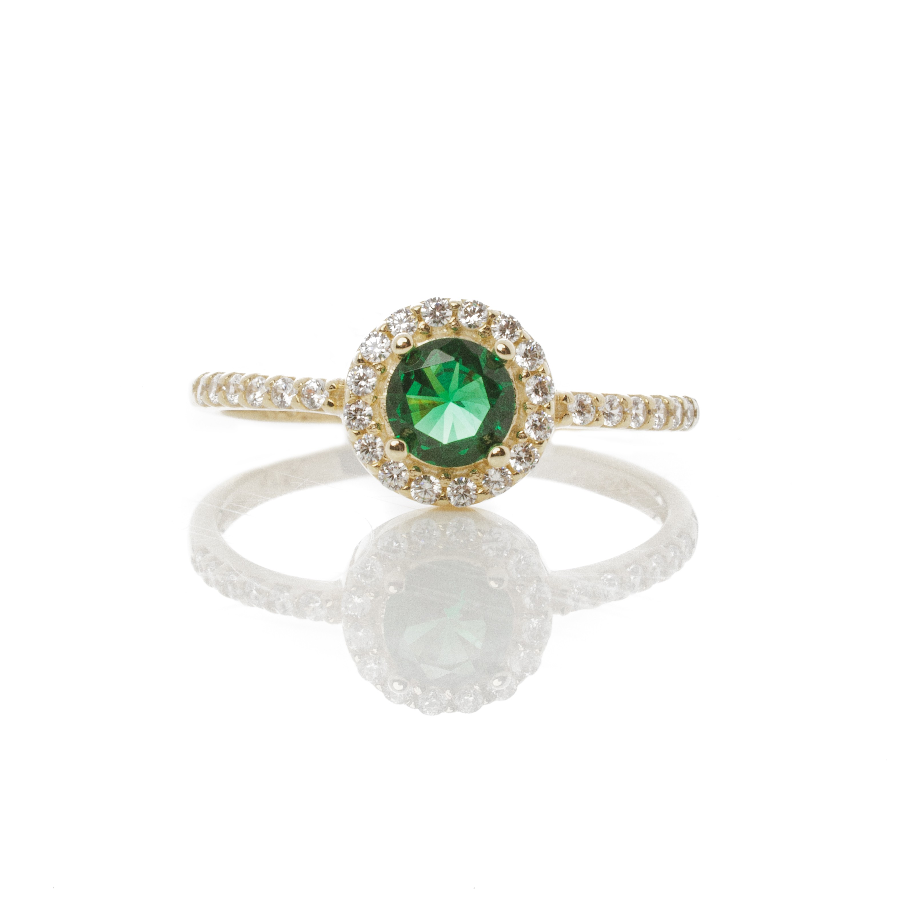 Δαχτυλίδι ροζέτα πράσινη στρόγγυλη με πλαϊνές