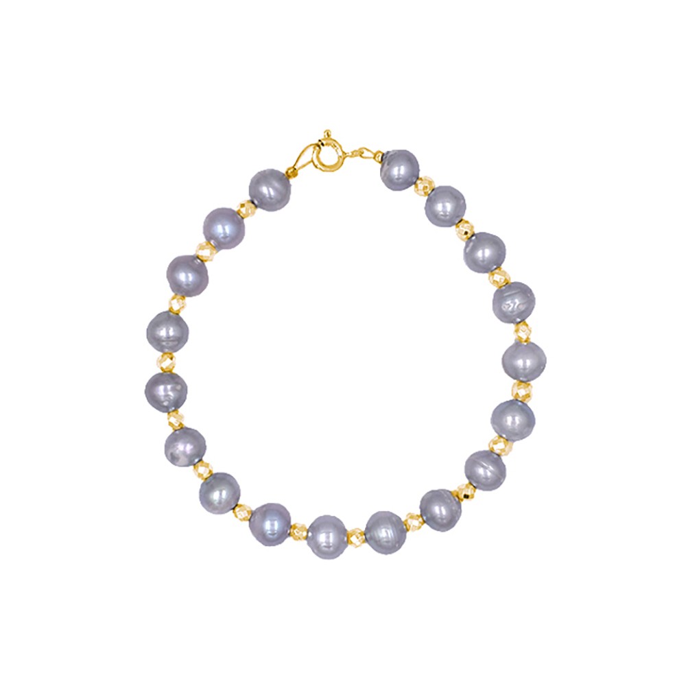 Βραχιόλι με γκρι μαργαριτάρια και αιματίτες