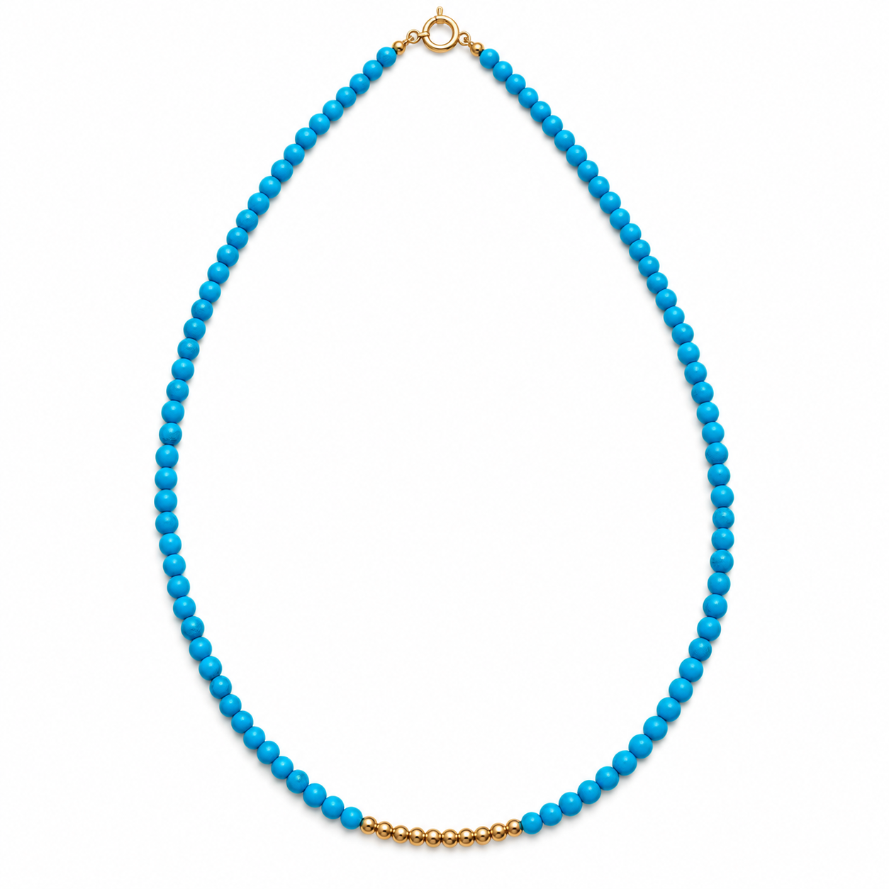 Κολιέ με turquoise και χρυσές μπίλιες K14