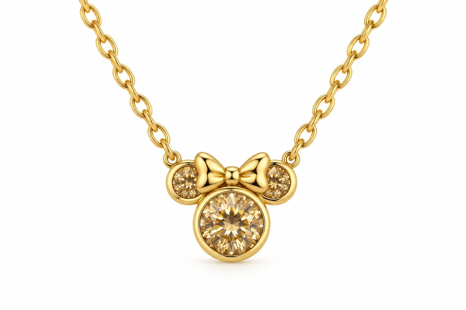 Κολιέ Disney Minnie Mouse με κίτρινο ζιργκόν