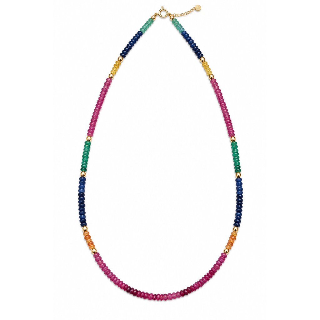 Κολιέ με ορυκτά multicolor ζαφείρια