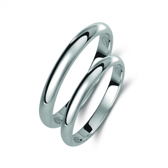 Ζευγάρι βέρες λευκόχρυσες 14 καρατίων. Σχέδιο 002b-ba