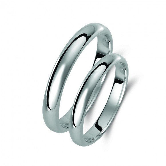 Ζευγάρι βέρες λευκόχρυσες 14 καρατίων. Σχέδιο 003b-ba 