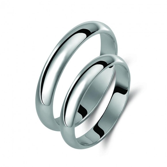 Ζευγάρι βέρες λευκόχρυσες 14 καρατίων. Σχέδιο 004b-ba