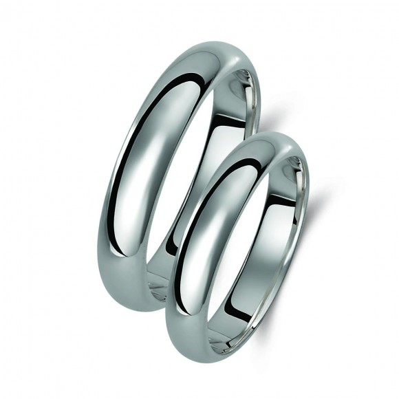 Ζευγάρι βέρες λευκόχρυσες 18 καρατίων. Σχέδιο 005b-ba 