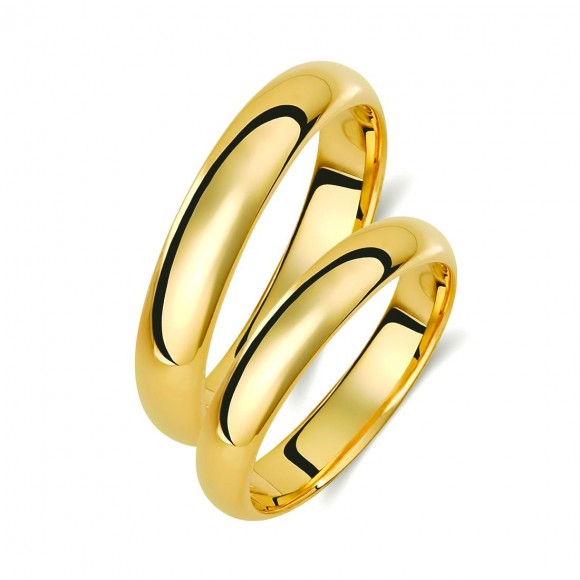 Ζευγάρι βέρες χρυσές 14 καρατίων. Σχέδιο 005c-ca 