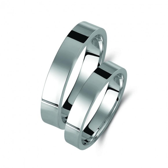 Ζευγάρι βέρες λευκόχρυσες 18 καρατίων. Σχέδιο 011b-ba 