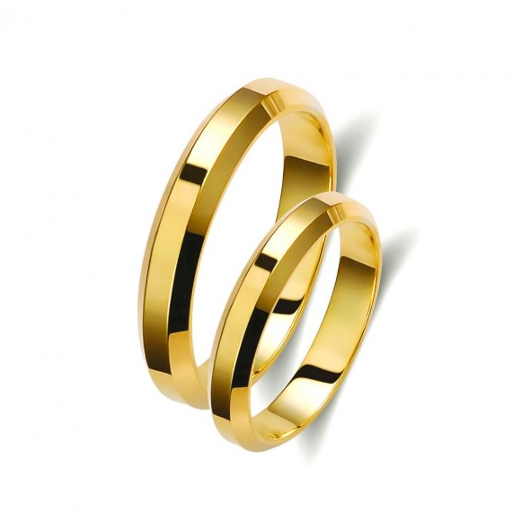 Ζευγάρι βέρες χρυσές 14 καρατίων. Σχέδιο 015c-ca 