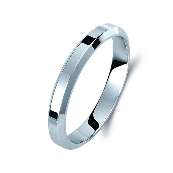 Ζευγάρι βέρες λευκόχρυσες 14 καρατίων. Σχέδιο 014b-ba 