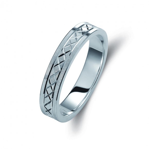 Ζευγάρι βέρες λευκόχρυσες 14 καρατίων. Σχέδιο 027b-ba