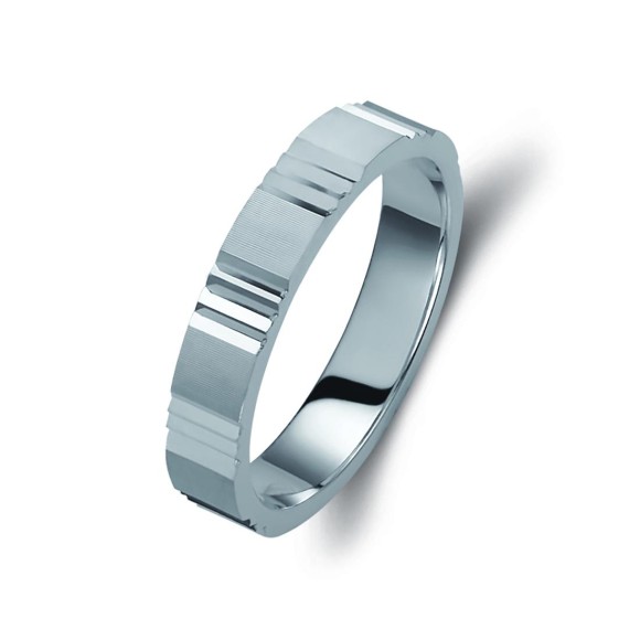 Ζευγάρι βέρες λευκόχρυσες 14 καρατίων. Σχέδιο 033b-ba 