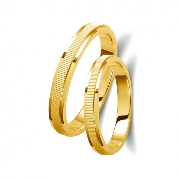 Ζευγάρι βέρες χρυσές 14 καρατίων. Σχέδιο 034c-ca  