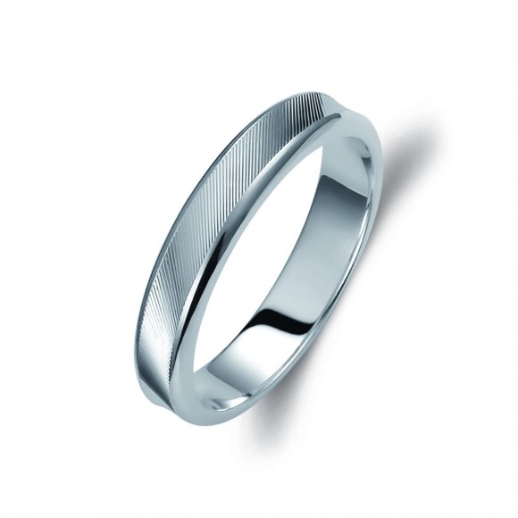 Ζευγάρι βέρες λευκόχρυσες 18 καρατίων. Σχέδιο 041b-ba 