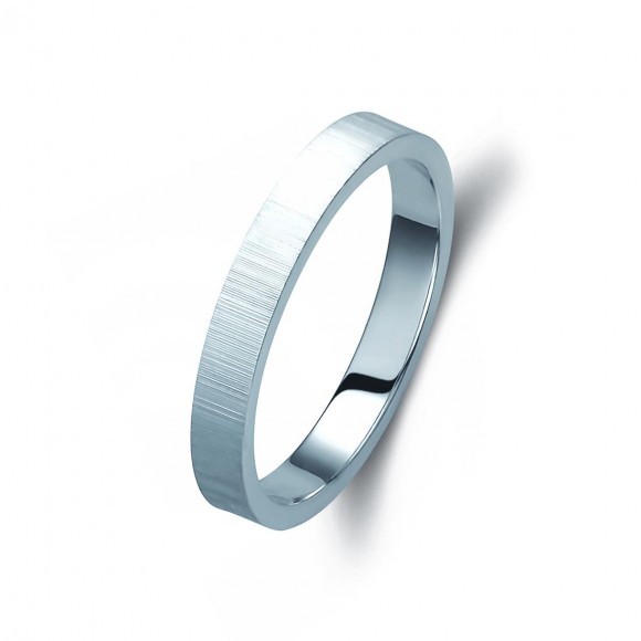 Ζευγάρι βέρες λευκόχρυσες 14 καρατίων. Σχέδιο 046b-ba 