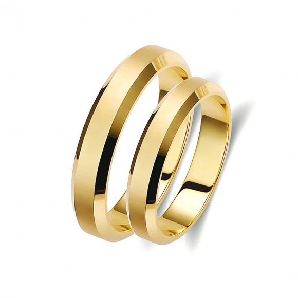 Ζευγάρι βέρες χρυσές 14 καρατίων. Σχέδιο 094c-ca 