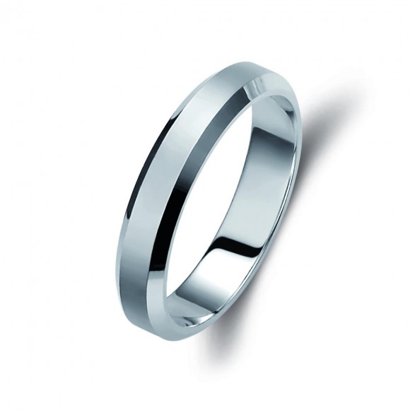 Ζευγάρι βέρες λευκόχρυσες 14 καρατίων. Σχέδιο 094b-ba 