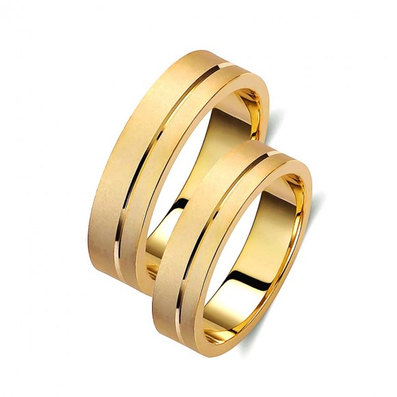 Ζευγάρι βέρες χρυσές 14 καρατίων. Σχέδιο 111c-ca 