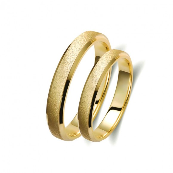 Ζευγάρι βέρες χρυσές 18 καρατίων. Σχέδιο 117c-ca  