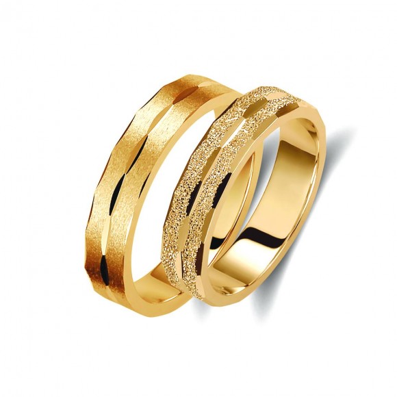 Ζευγάρι βέρες χρυσές 14 καρατίων. Σχέδιο 170c-ca  