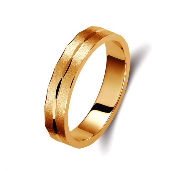 Ζευγάρι βέρες ροζ χρυσό 14 καρατίων. Σχέδιο 170p-pa 