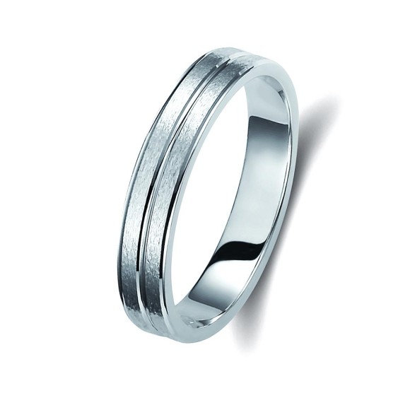 Ζευγάρι βέρες λευκόχρυσες 14 καρατίων. Σχέδιο 173b-ba