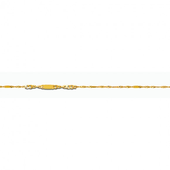Αλυσίδα στριφτή με πλακάκια σε κίτρινο χρυσό 50 εκατοστών,14 καρατίων (κ585). 