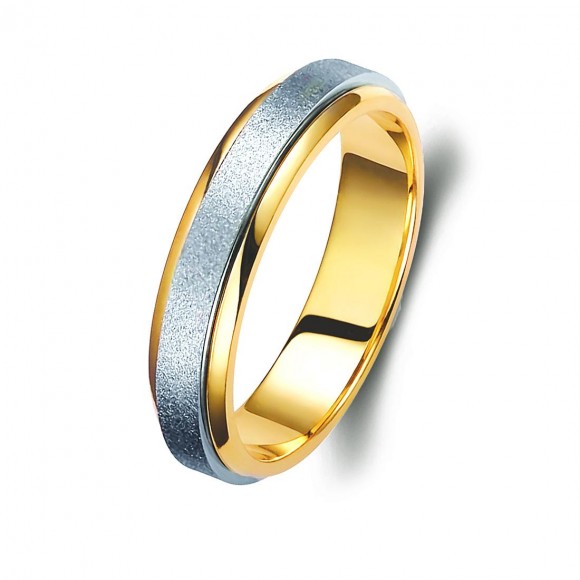 Ζευγάρι βέρες δίχρωμες χρυσό και λευκόχρυσο 14 καρατίων.Σχέδιο 226a-aa 