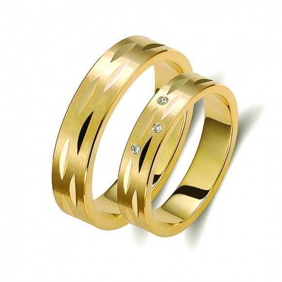 Ζευγάρι βέρες χρυσές 14 καρατίων. Σχέδιο 238c-ca  