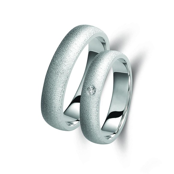 Ζευγάρι βέρες λευκόχρυσες 14 καρατίων. Σχέδιο 245b-ba 