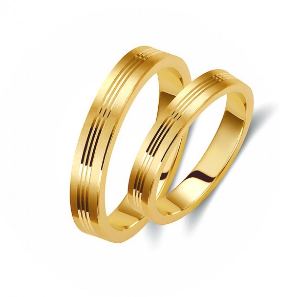 Ζευγάρι βέρες χρυσές 14 καρατίων. Σχέδιο 303c-ca
