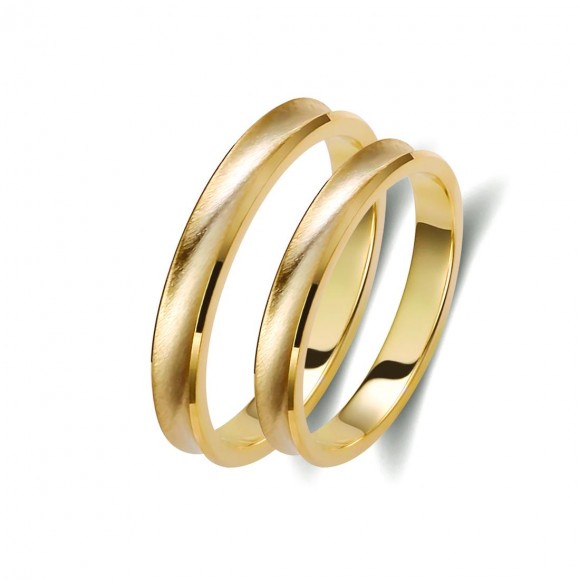 Ζευγάρι βέρες χρυσές 14 καρατίων. Σχέδιο 305c-ca 