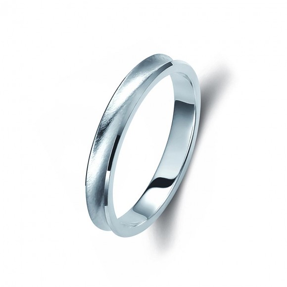 Ζευγάρι βέρες λευκόχρυσες 14 καρατίων. Σχέδιο 305b-ba