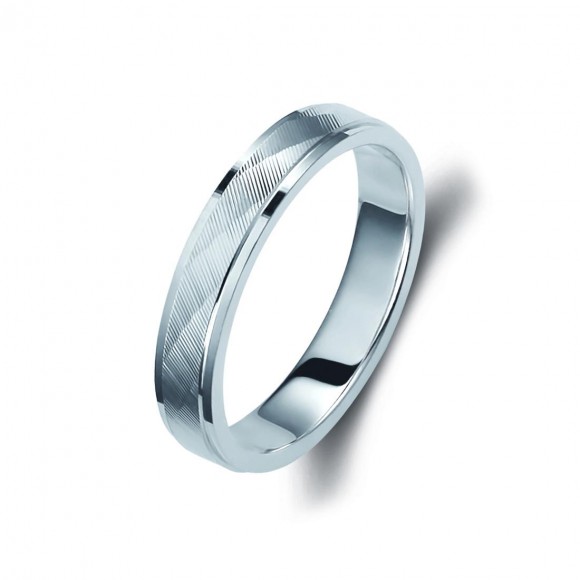 Ζευγάρι βέρες λευκόχρυσες 14 καρατίων. Σχέδιο 320b-ba 