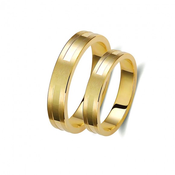 Ζευγάρι βέρες χρυσές 14 καρατίων. Σχέδιο 334c-ca