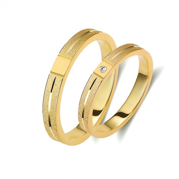 Ζευγάρι βέρες χρυσές 14 καρατίων. Σχέδιο 339c-ca