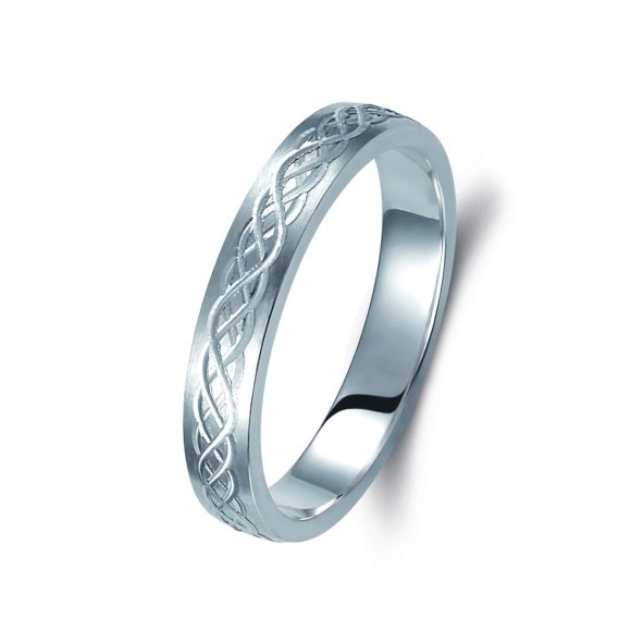 Ζευγάρι βέρες λευκόχρυσες 14 καρατίων. Σχέδιο 349b-ba