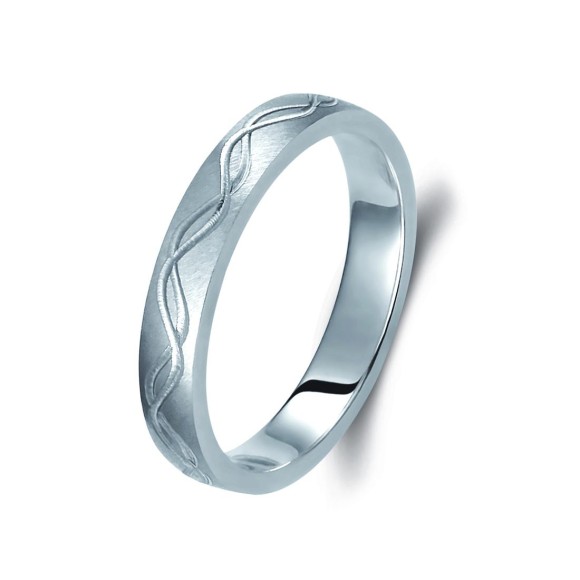 Ζευγάρι βέρες λευκόχρυσες 14 καρατίων. Σχέδιο 350b-ba