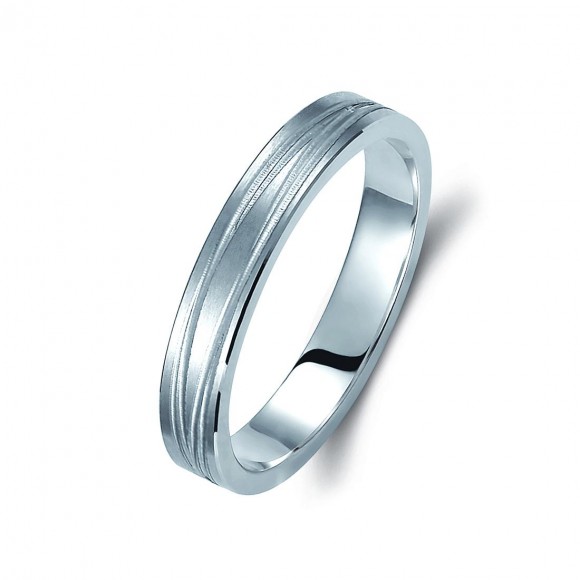 Ζευγάρι βέρες λευκόχρυσες 14 καρατίων. Σχέδιο 354b-ba 