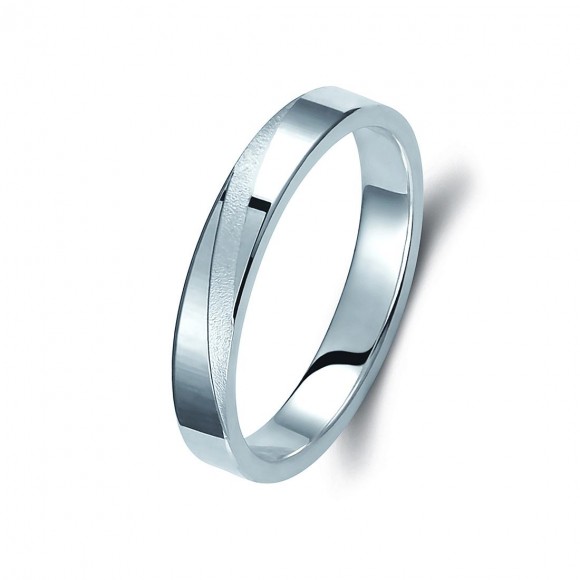 Ζευγάρι βέρες λευκόχρυσες 14 καρατίων. Σχέδιο 363b-ba